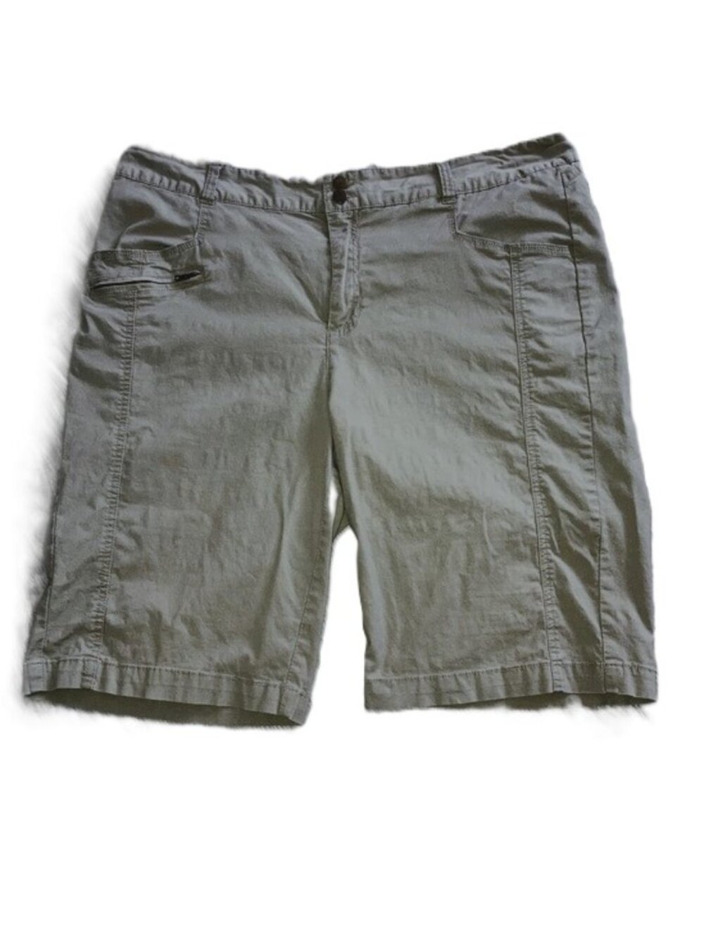 CARIBBEAN JOE Olive Green Bermuda Shorts Women's Plus Size 16